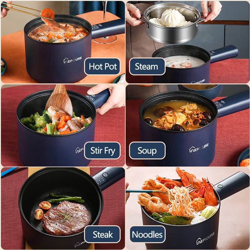 Elektrische Fornuis Machine Huishoudelijke 1-2 Mensen Pot Multi Elektrische Rijstkoker Non-stick Pan 110-220V Enkele/Dubbele Laag