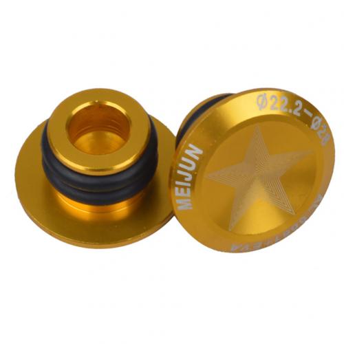 2 uds. De tapones de aleación de aluminio para manillar de bicicleta de montaña y carretera, accesorios para bicicleta: Golden