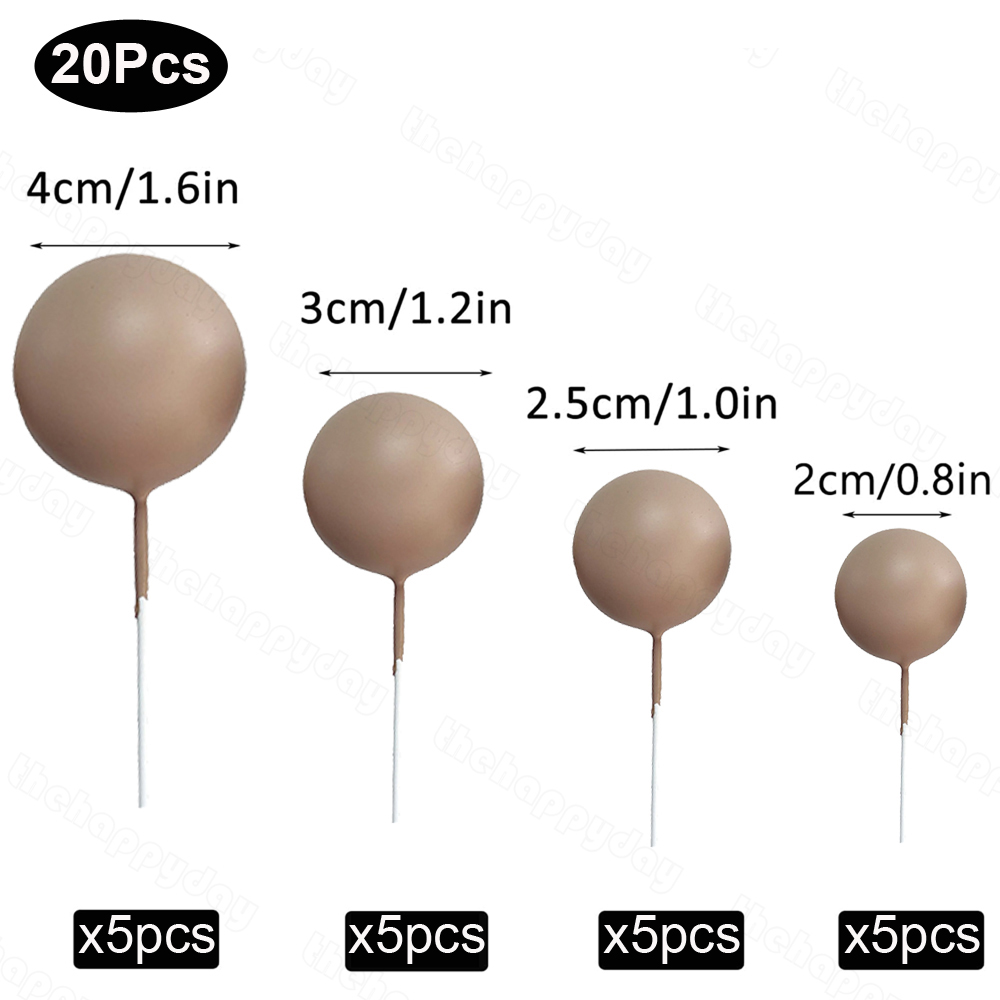 20 stuks Ballen Cake Toppers Goud Zilver Bal Gelukkige Verjaardag Cake Topper DIY Cupcake Topper voor Taart Decoraties Baby Douche Bruiloft: Clear
