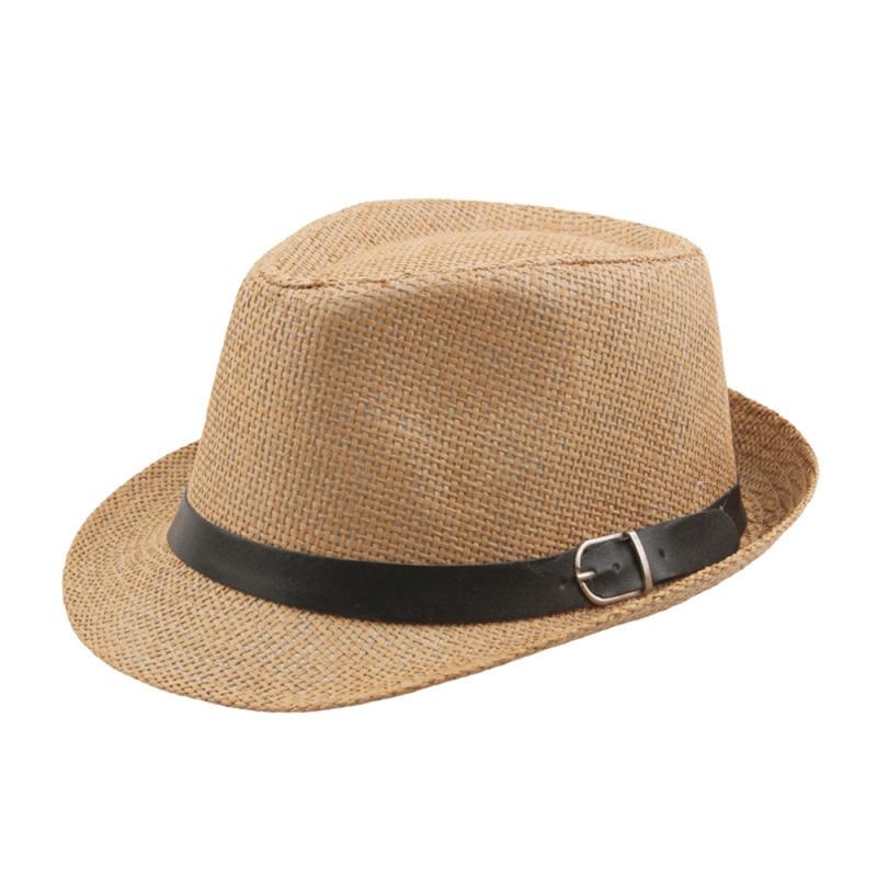 Women Men Hat Cap Summer Shade Straw Hat Top Hat Straw Beach Hat With Belt Unisex: 04