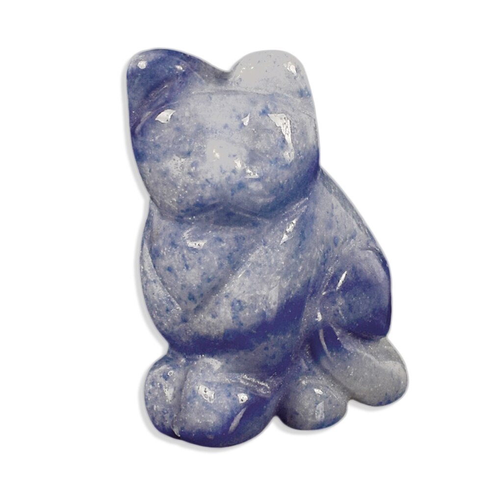 Jade chat porte-bonheur décoration de la maison | Chaton naturel, cristal de spar fluoré, pierres de traitement artisanales pures sculptées à la main: D
