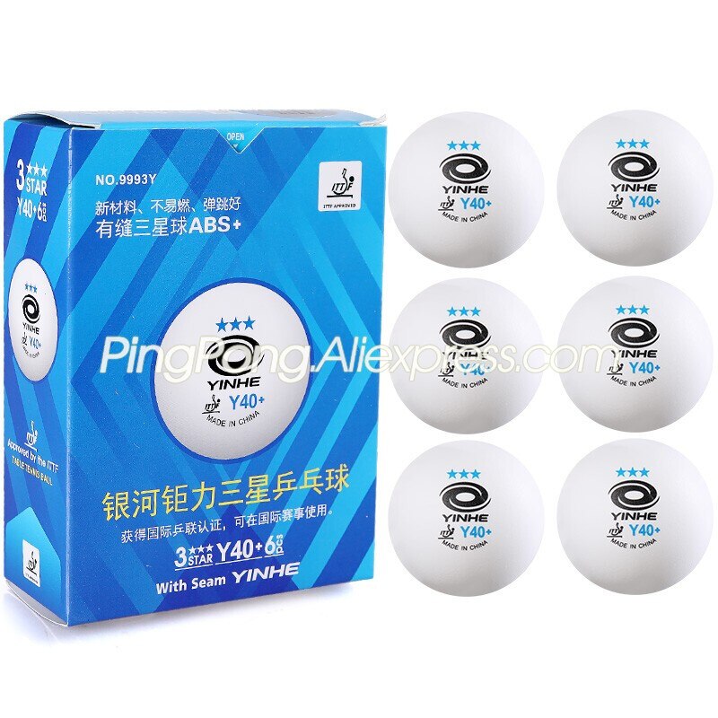 Original YINHE 3 Star Table Tennis Ball ABS Plastic GALAXY Y40+ 3-STAR Ping Pong Balls