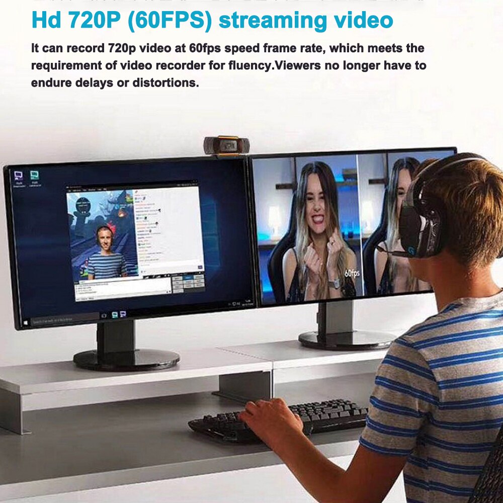 720P Camera Laptop and Desktop USB2.0 Imported Optical Lens Network Broadcast Video Call Video Conference 1280X720P 30fps Webcam