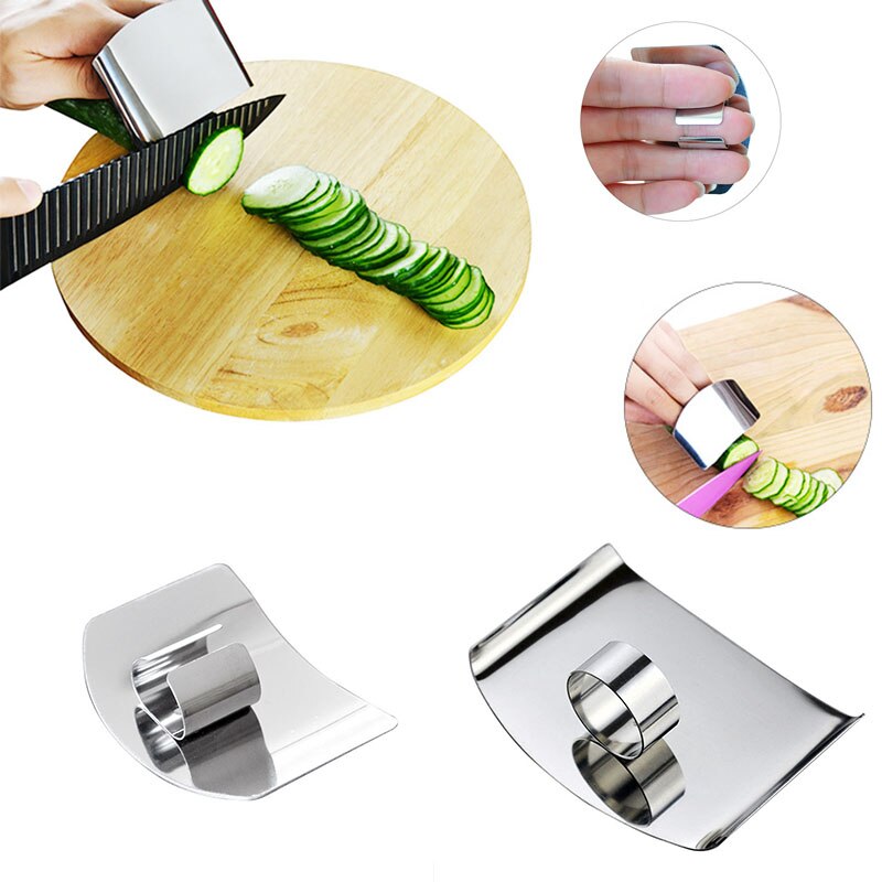 1 PCS Protect Finger Kitchen Accessories Cooking Tools Portable Hand Protector Safety Guards Stainless Steel Finger Guard