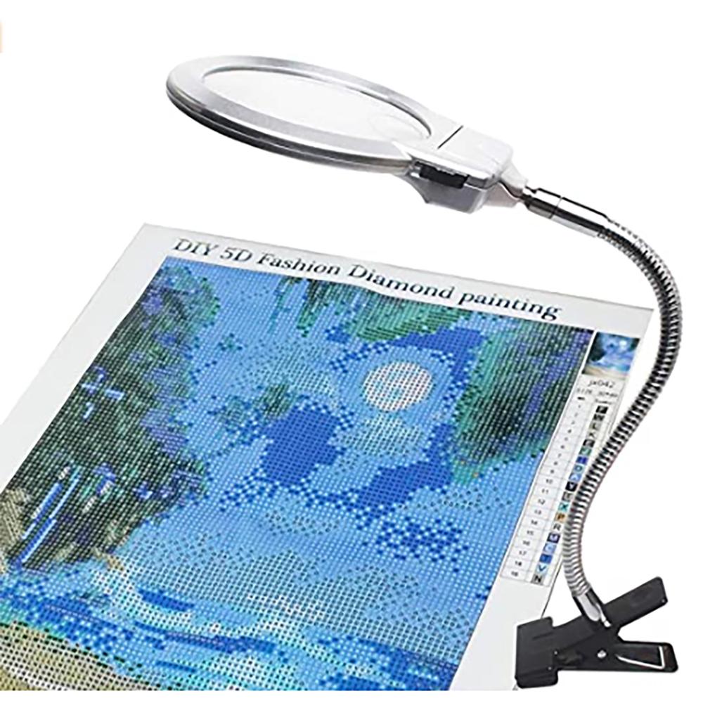 5D Diamond Painting Magnifying Glass LED Lamp for Diamond Art with 4X and 6X LED Magnifying Glass Diamond Painting Tools: Default Title