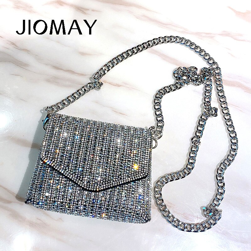 Jiomay strass-abendtasche, luxushandtasche für damen, 2022 pu ledergeldbörsen, sommer-mädchen-ketten-Kupplung-schultertaschen