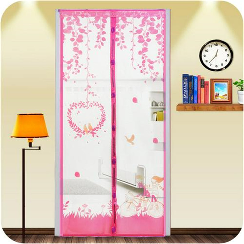 Mosquito Net Curtain Magnetic Mesh Screen Door Mosquito Net Curtain Kitchen Window Durable Organza Grid Gauze: 04 / 100x210cm