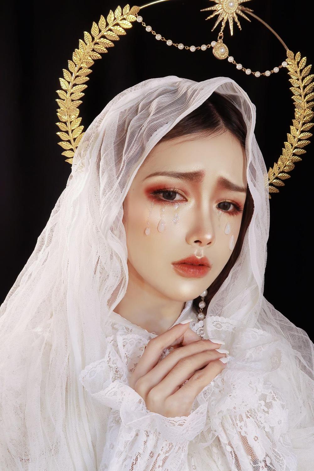 Lolita dulce hecho a mano diadema KC Retro deidad sombrero magnífico Madonna sol Apolo Halo Iglesia Ángel trajes Hanfu de accesorios para el cabello