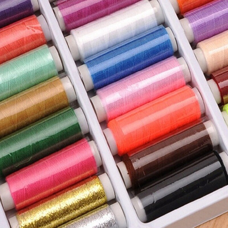 39 Rolls Assorted Colour Spools Polyester Thread For Sewing Hand Machine