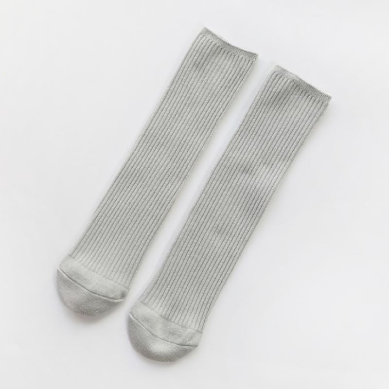 Süssigkeit Farbe Socken mädchen Kniehohe Lange socke einfarbige Socken Junge Mädchen freundlicher socken für Erwachsene: grau