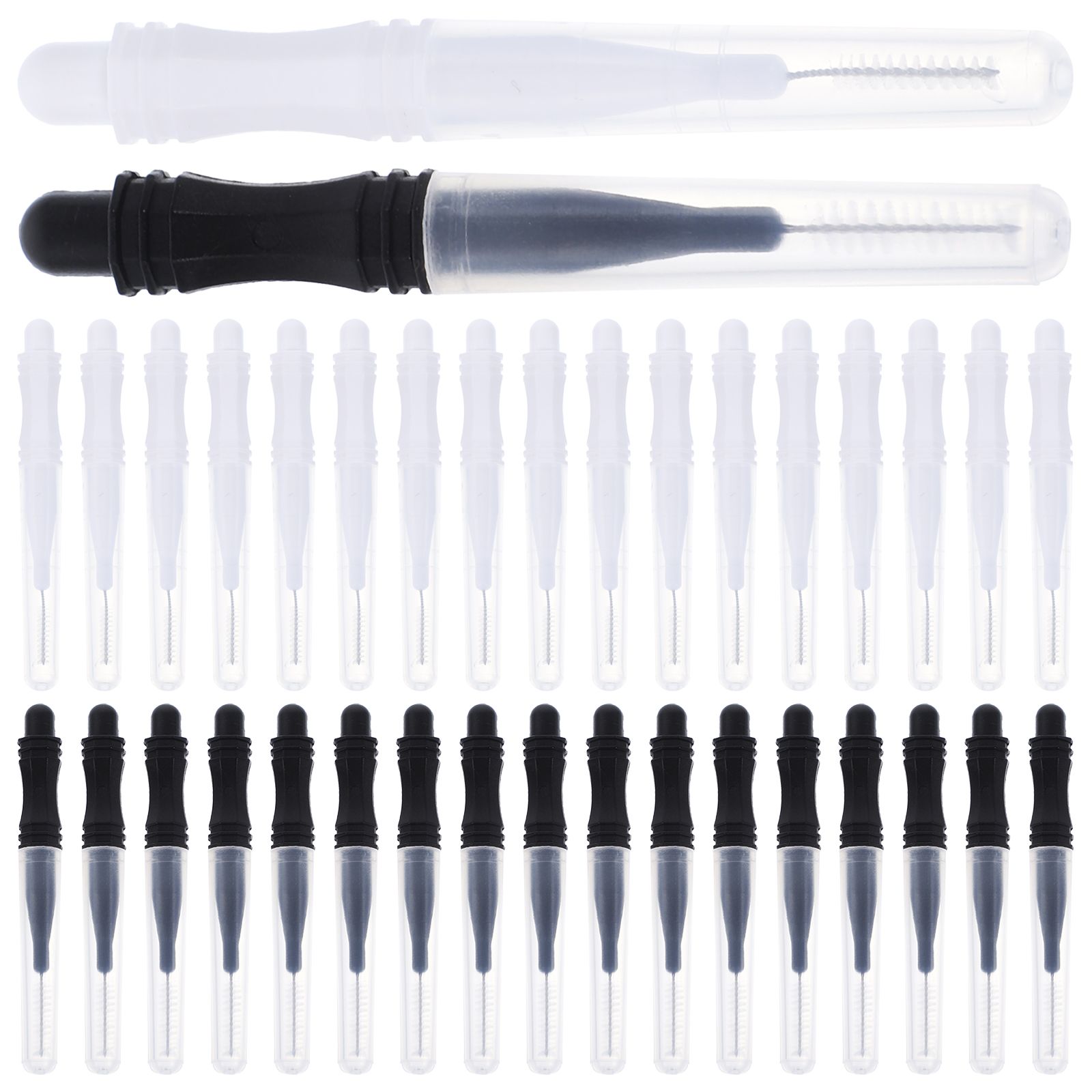 60-teiliges Mikro-Augenbrauenpinsel mit Kappen, Augenbrauen-Laminierungswerkzeug für Pinselset, Gesicht, Körperbemalung, Nagelkunst, , professionell