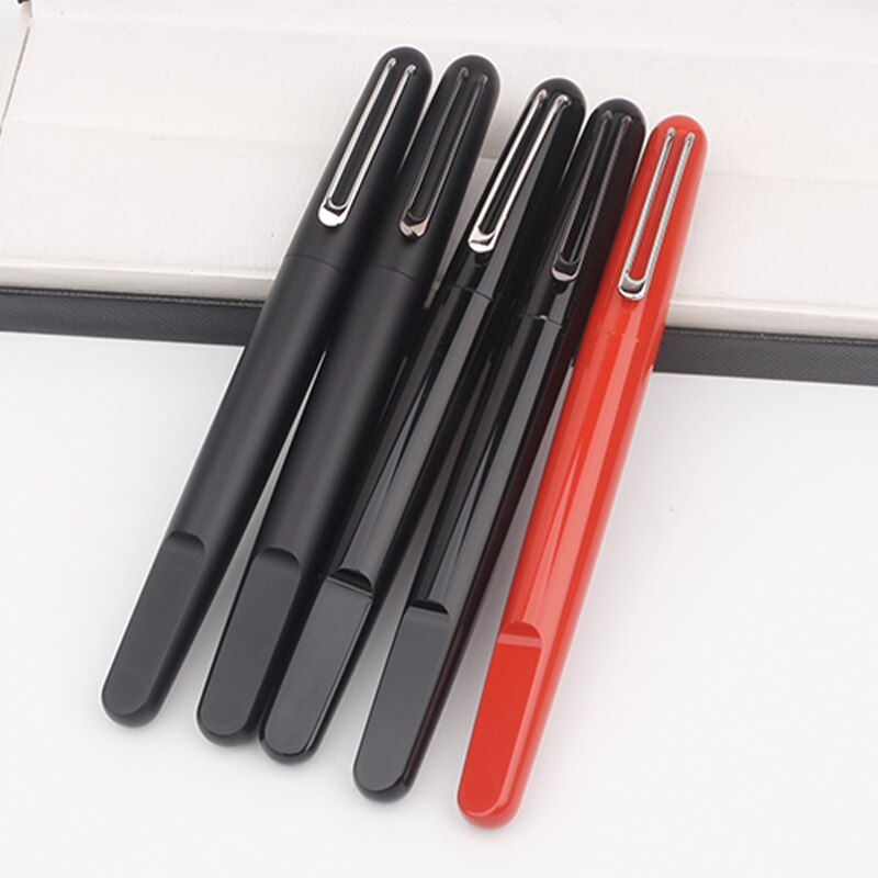 Stylo à bille de luxe MB M rouge en résine précieuse, Gel d'encre noire, recharge sans capuchon, meilleurs stylos à plume avec fermeture à capuchon magnétique