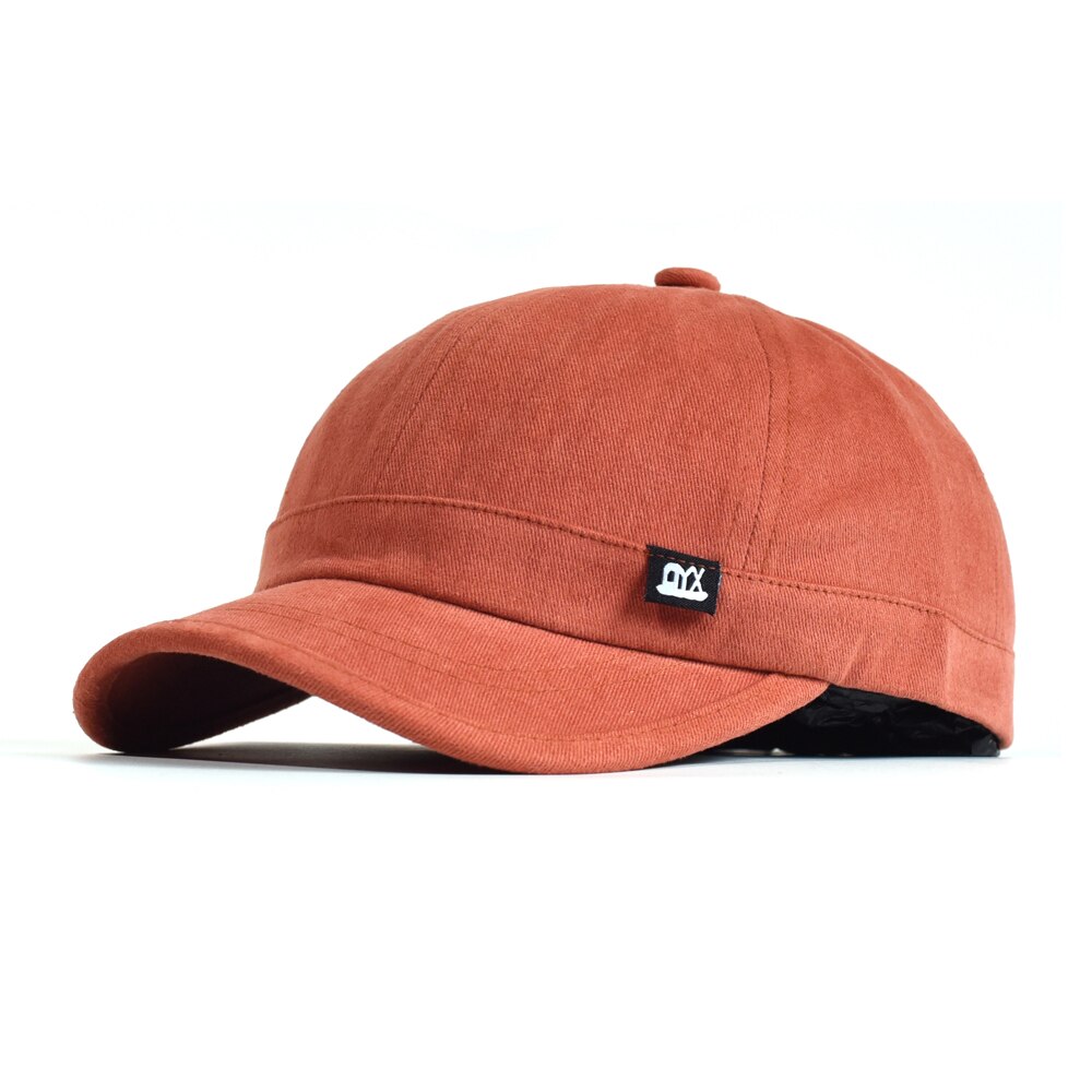 Jahrgang Kurze Krempe Baseball Kappe Baumwolle Männer Frauen Weiche Papa Hütte Einstellbare Trucker Stil Niedrigen Profil Kappen: Orange