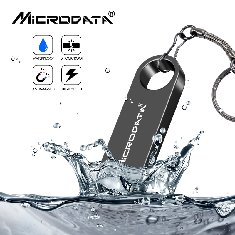 De Metal USB Flash Drive 64 gb thumbdrive 16GB 8GB Pendrive 32gb de memoria Flash de 128gb impermeable Pen Drive 64 gb usb disco en clave