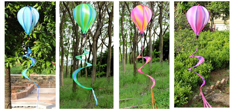 Luchtballon regenboog spiraal windmolen kleurrijke wind rotator tent vlieger lange staart nylon buiten tuin huis decoraties speelgoed