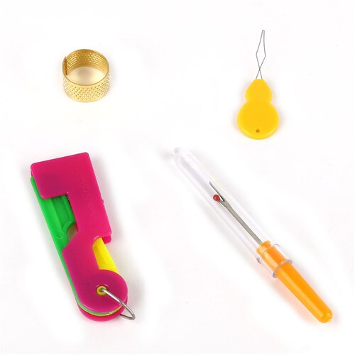 Plastic Handle Craft Thread Cutter+Threader Sewing Use Tool Elderly Guide Needle Easy Device Automatic Tool Sewing Accessories: 04 4pcs