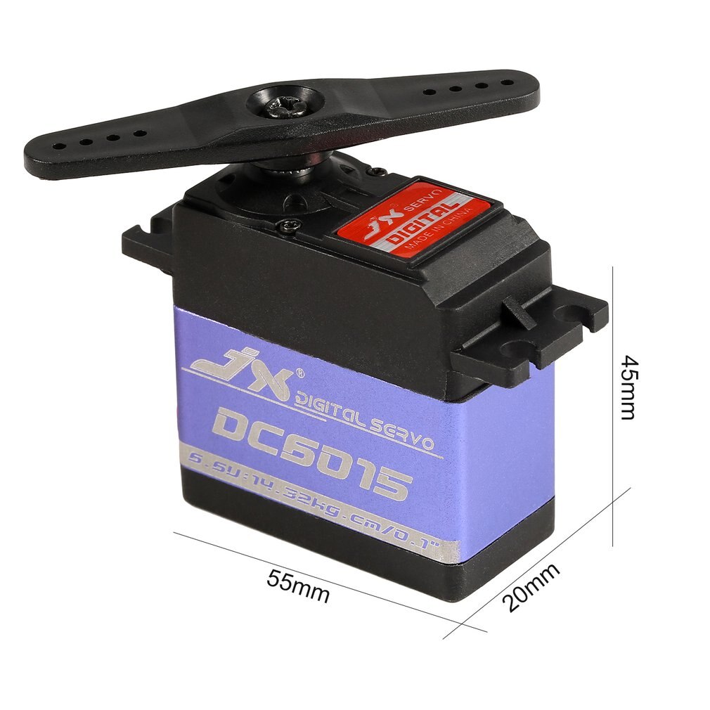 JX DC6015 4.8-6.6V 15KG Metal Gear 0.10 Sec Large Torque Digital Servo For RC Car Robot Airplane Aircraft Accessories