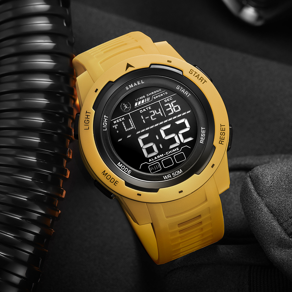 Smael Digitaluhren Sport LED Armbanduhren Herren 50m wasserdichte Uhr Digital hell Stoppuhr Uhr für Herren