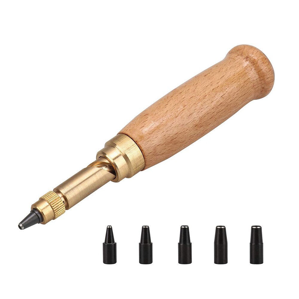1 jeu de vis à poinçonner amovibles, 6 tailles, pointe 1.5-4mm, poinçon automatique de vis de ceinture, poinçon de trou de cuir, outils d&#39;artisanat de montre