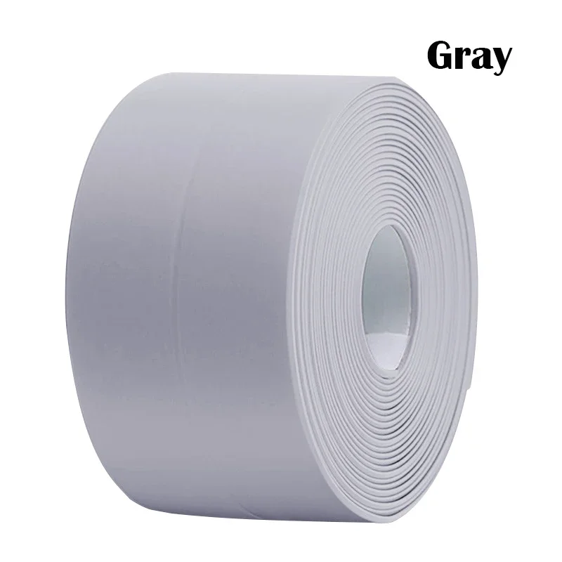 1/2/3.2M Self-adhesive Sealing Tape PVC Oil-Proof Kitchen Sink Edge Caulk Tape Waterproof Bathroom Toilet Corner Wall Stickers: SKY BLUE / 4m / 14mm