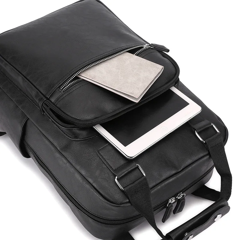 Mochila elegante para estudantes e profissionais com material PU durável e espaço espaçoso