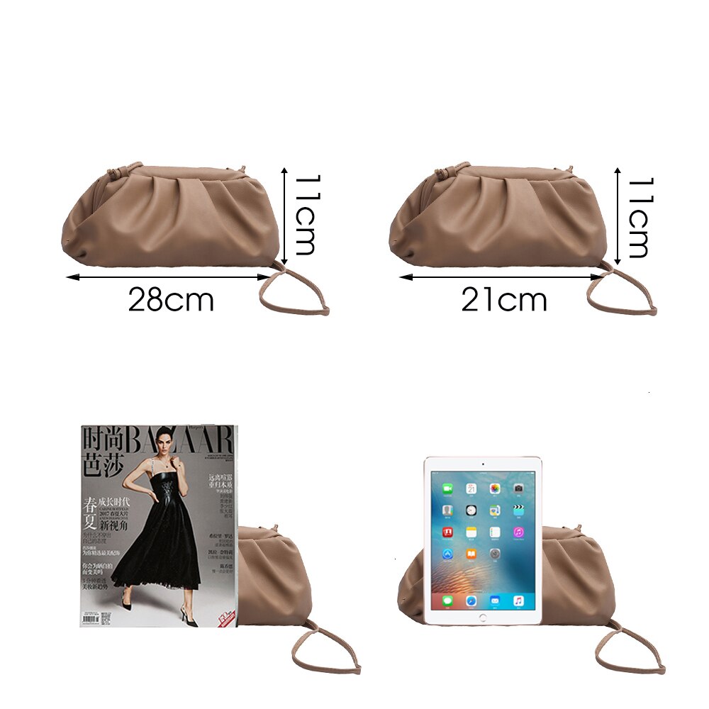 Herald jour pochette soirée sac à main sac femmes grand ruché oreiller sac en cuir pochette sac à main sac blanc noir vert