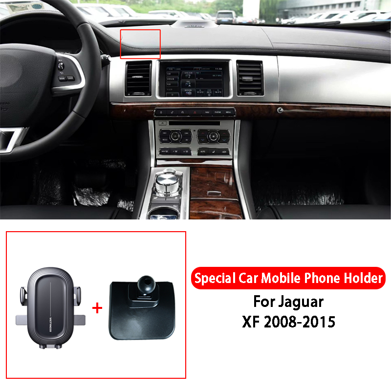 For Jaguar XF XFL F-Pace E-Pace Car Mobile Phone Holder Gravity Navigation Special Bracket GPS Support Car Styling Accessories: black