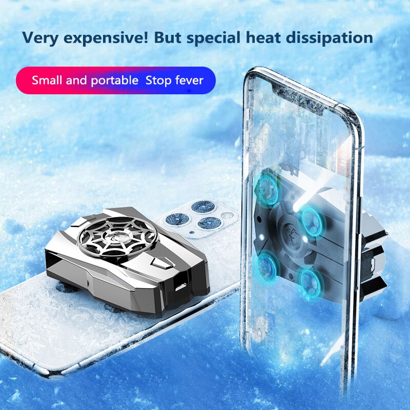 500 MAh USB Phone Cooler Summer Suction Cup Mobile Phone Stand Radiator Phone Cooling USB Universal Mute Fan Cooler Holder