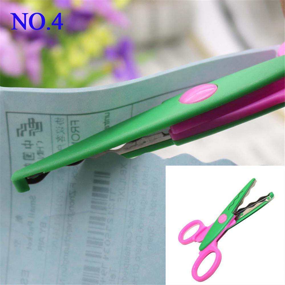 Tijeras de encaje para manualidades, herramientas de papel para álbum de recortes, decoración de diario, tijeras de seguridad, 6 selección de estilos, 1 Uds.: NO.4