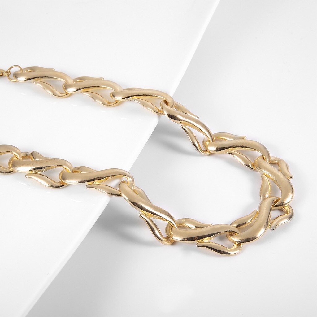 Gargantilla cubana Punk Miami Collar declaración Hip Hop gran aluminio grueso oro cadena gruesa Collar mujer joyería