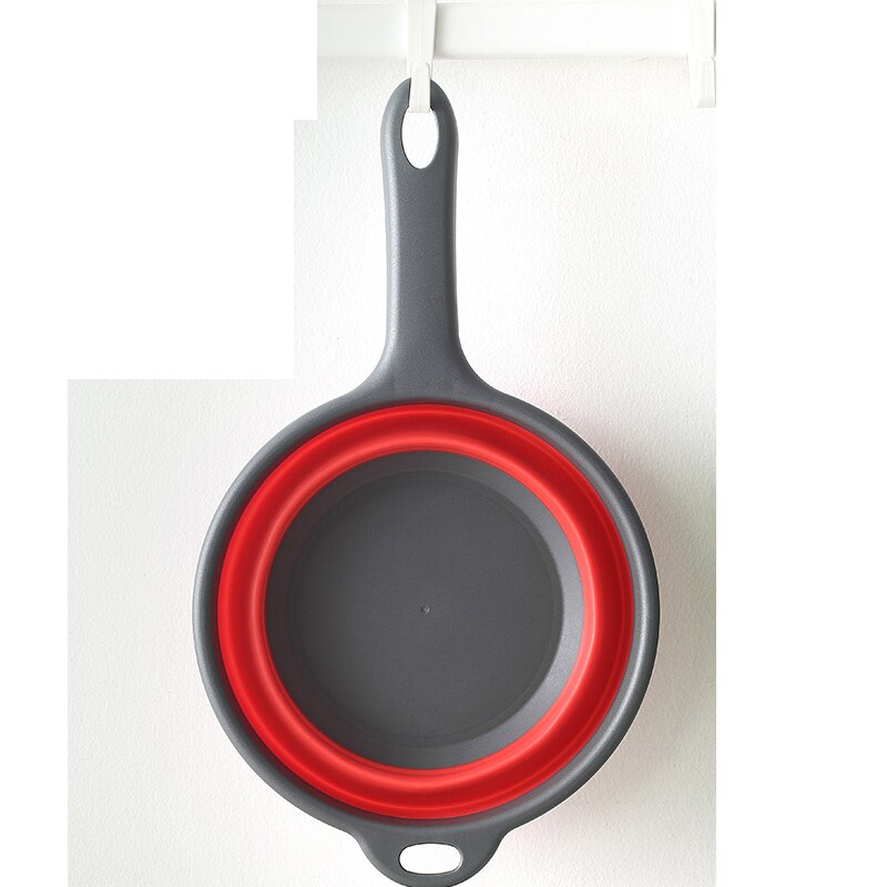 Foldable Silicone Colander Fruit Vegetable Washing Basket Strainer Collapsible Drainer With Handle Kitchen Tool