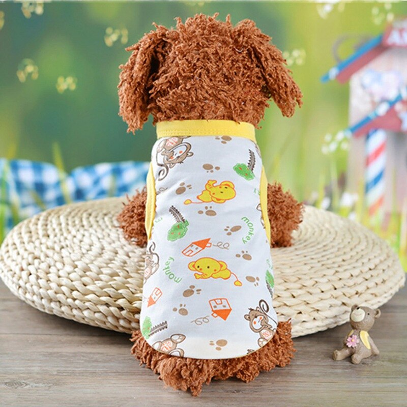 Voor Kleine Grote Honden ChihuahuaDog T-shirt Strand Zachte Puppy Kleding Leuke Kat Kleding Cartoon Huisdier Kleding Zomer Shirt Vesten