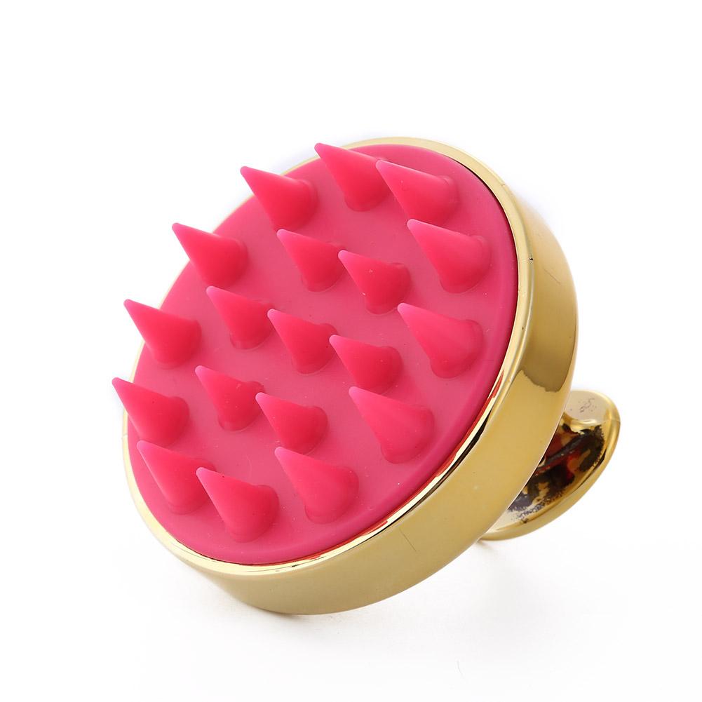 Siliconen Hoofdhuid Massage Borstels Non Slip Wassen Shampoo Borstel Body Shampoo Hoofdhuid Massage Borstel Kam Haar Wassen: Goud