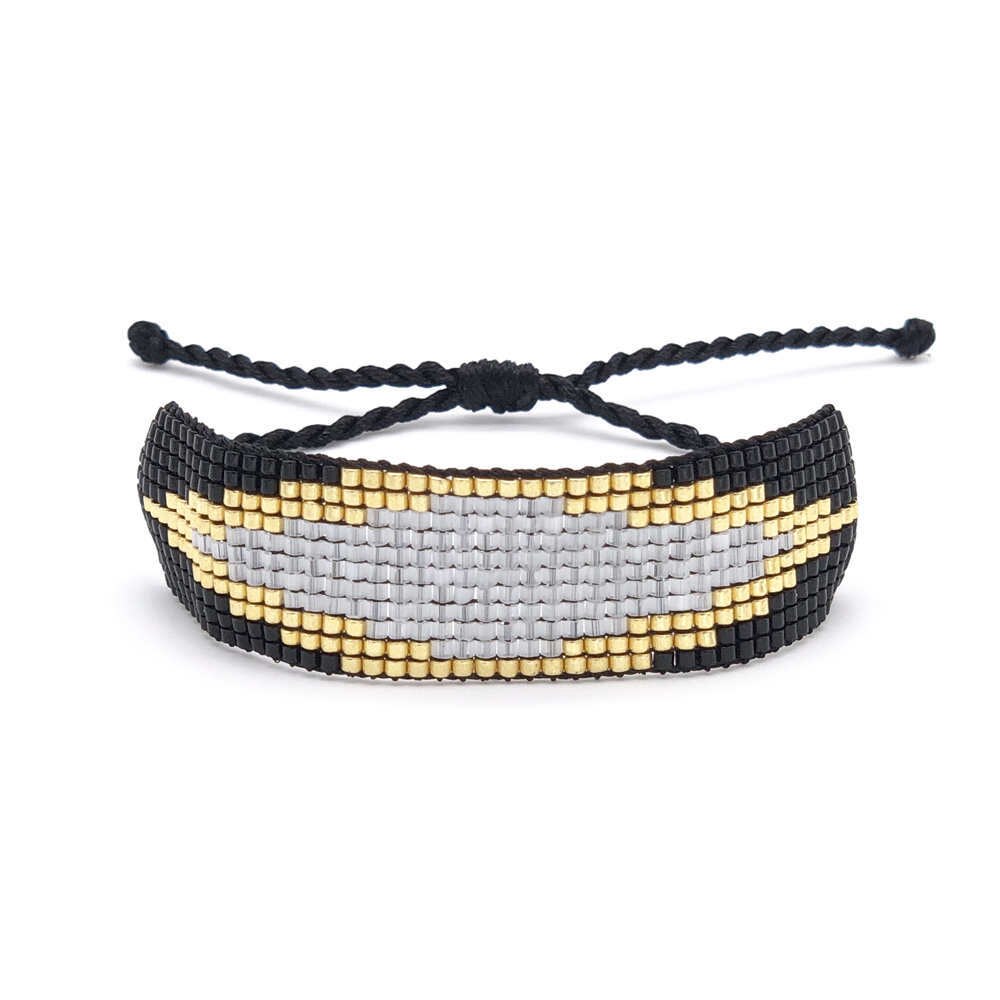 ZHONGVI Tile Bracelet For Women LOVE Letter Pulseras Mujer Moda Black Heart Jewelry Enamel Beads Boho Handmade