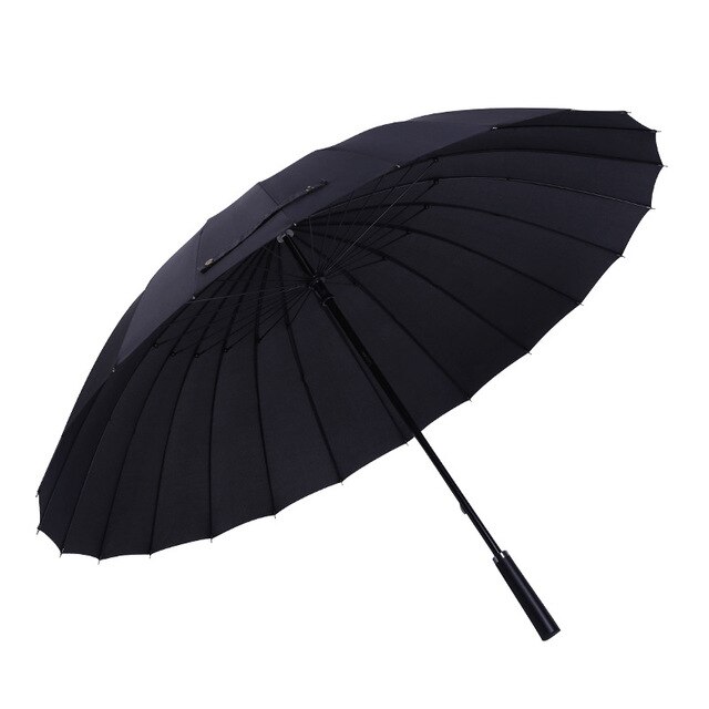 24k grote dames paraplu's regen vrouwen winddicht heren wandelstok paraplu's heren leren golf zon paraguas kleurrijke parasol stok: 1