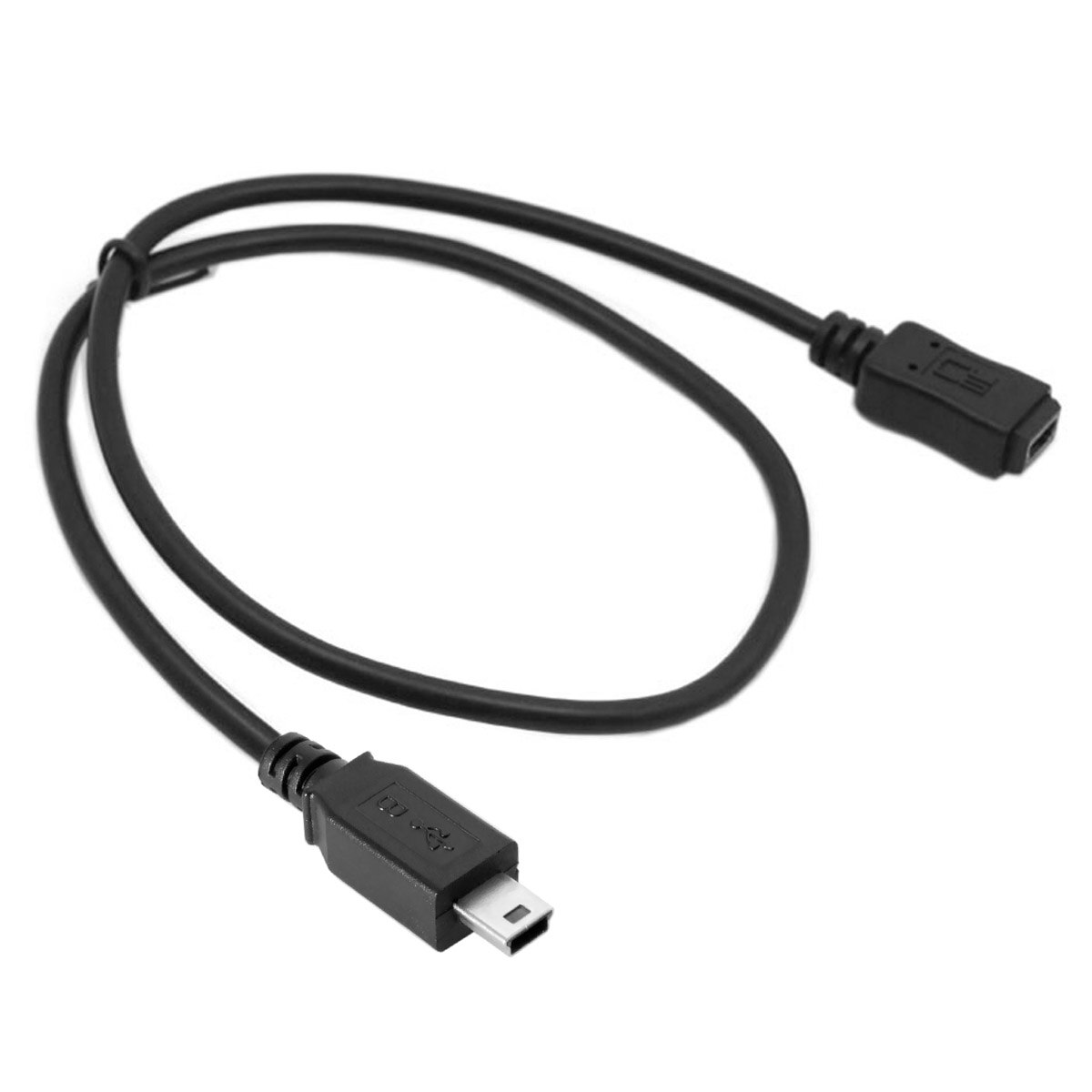 50cm 150cm 2pcs USB 2.0 Hi speed Mini USB 5Pin Male to Female Extension Adapter Cable Black