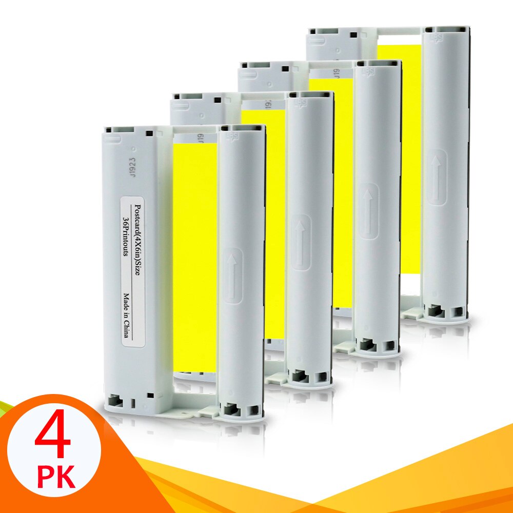 6 Inch KP 108IN KP-36IN Ink Paper Set For Canon Selphy CP1300 Ink Cartridge For Canon Selphy CP1200 CP910 CP900 Photo Printer: 4 Inks