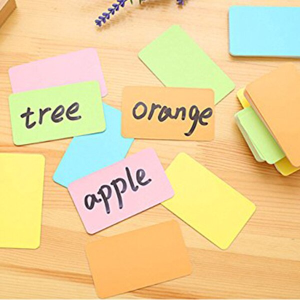 100 tarjetas de memoria en blanco Grafiti de manualidades tarjetas de palabras red pequeños Bloc de notas memorándum Nota tarjetas de palabras en blanco (naranja)