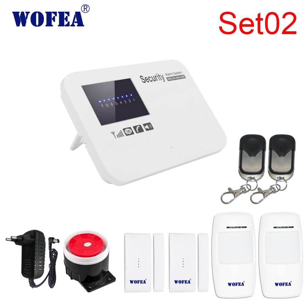 Wofea ios & android app kontrol sikkerhed gsm alarm system relæ kontrol til hjem indbrud alarm alarm zone brand alarm: Sæt 2