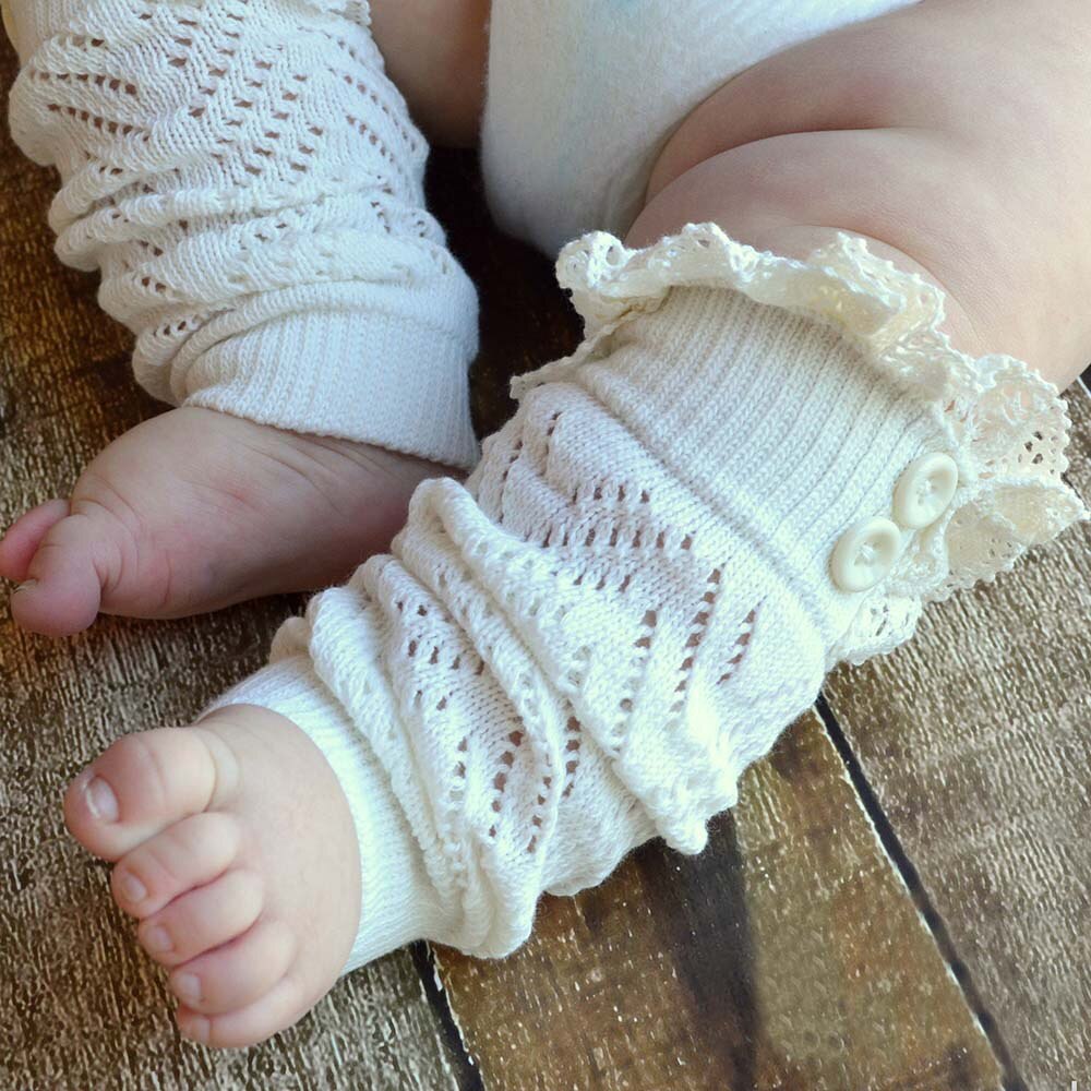 1 paire doux hiver enfants filles bébé à la tricoté dentelle jambières nourrissons bambins guêtres manchettes chaussettes genou haut
