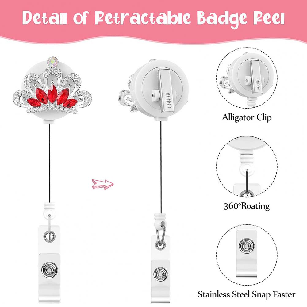 Badge Reel Chic Draagbare Studenten Badge Reel Clip Compact Ingelegd Badge Clip