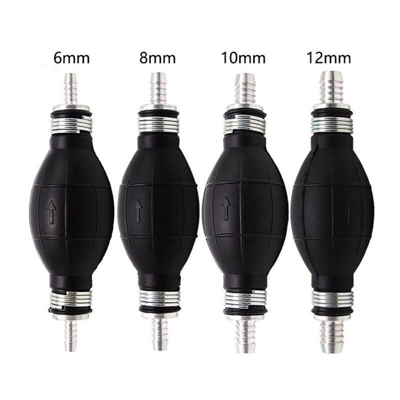 6/8/10/12mm Hand Fuel Pump Line Hand Primer Bulb Liquid Oil Gas Water Tansfer Rubber Tube Aluminum For Car Boat Petrol Diesel
