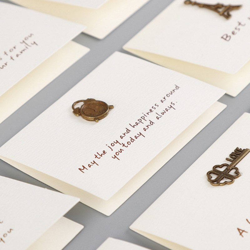 1SET Greeting card with envelope Folding cards MINI DIY Wedding invitation card message