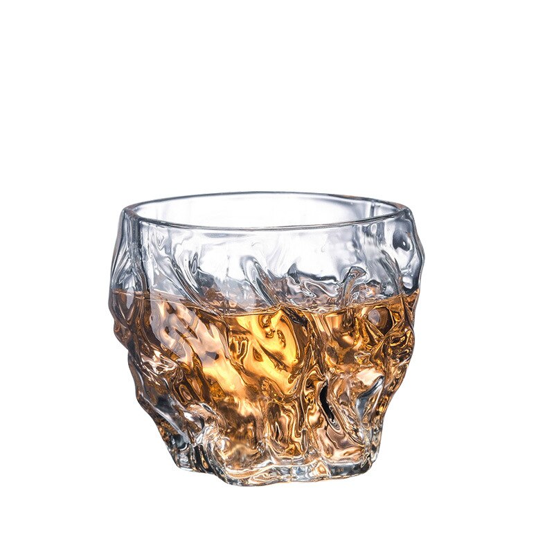 2pc Sets 120/260ml Whiskey Glass Cocktail Glass Lemon Cup Heat Resistant Patterned Glass Water Cup Juice Cup Beer Mug Round: 120ml X2