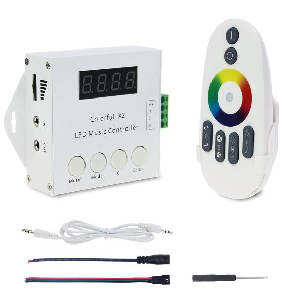 WS2812B WS2811 WS2813 6803 USC1903 IC 1000 Pixels Colorful LED Music Controller X2 Digital Addressable LED Strip RF Remote DC