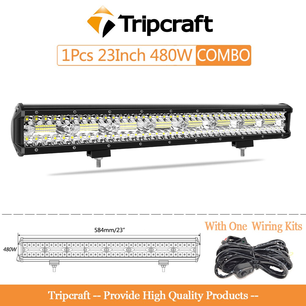 Tripcraft 3 rzędy listwa LED 4 - 28 Cal listwa świetlna LED LED światło robocze do ciągnika samochodowego łódź OffRoad 4x4 ciężarówka SUV ATV jazda 12V 24V
