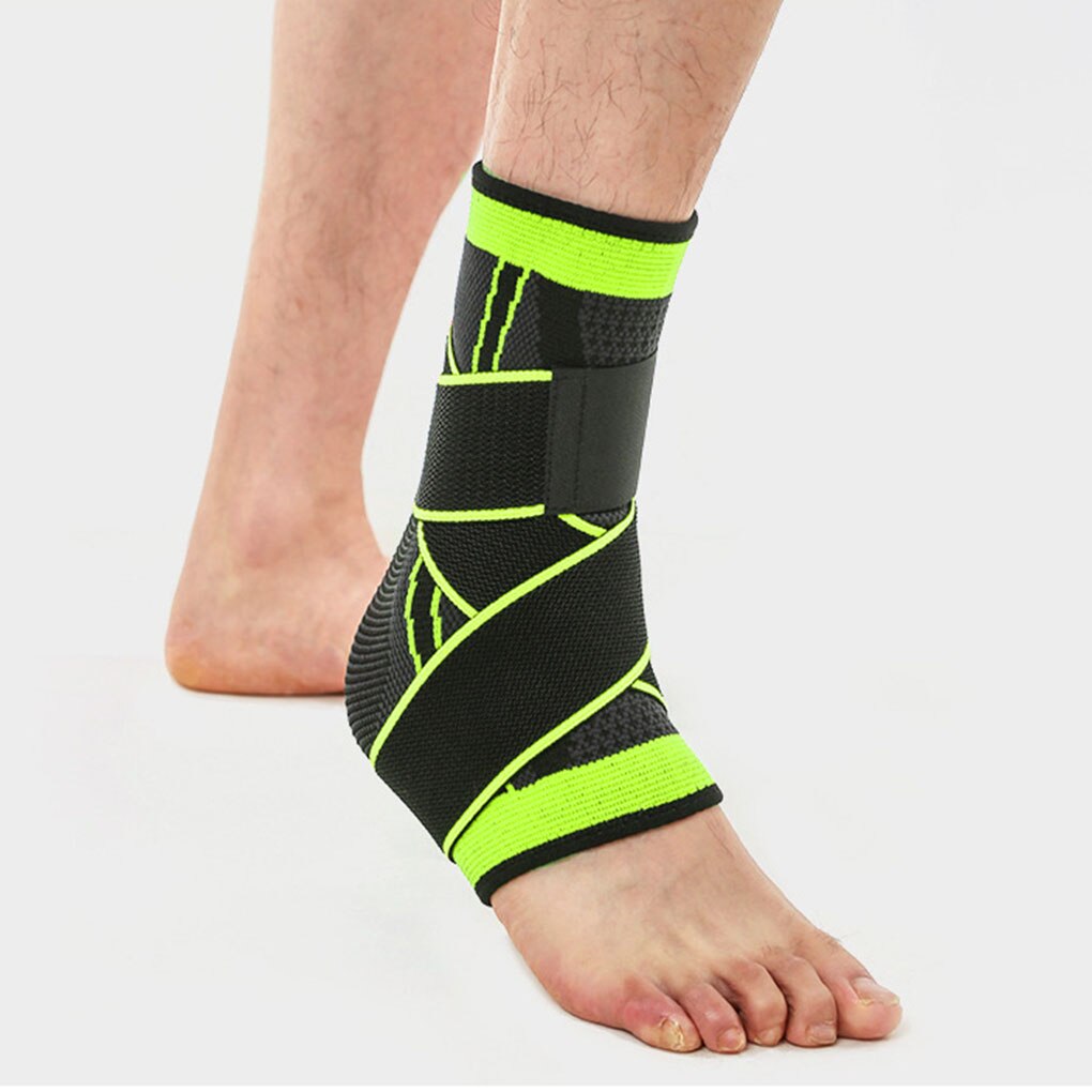 1PC Elastic 3D Pressurized Ankle Support Basketball Volleyball Sports Gym Badminton Ankle Brace Protector with Strap Belt