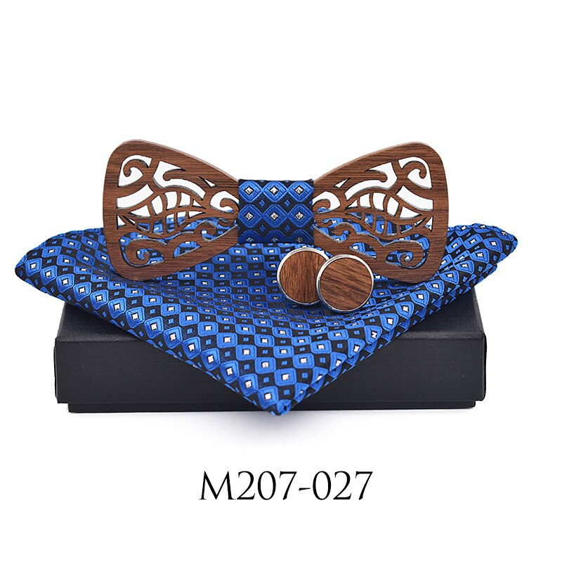 Nueva decoración de madera, corbata, gemelos, conjunto de vestido de , caballero, pajarita de madera, conjunto de , Corbatas Para Hombre, mariposa: M207-027