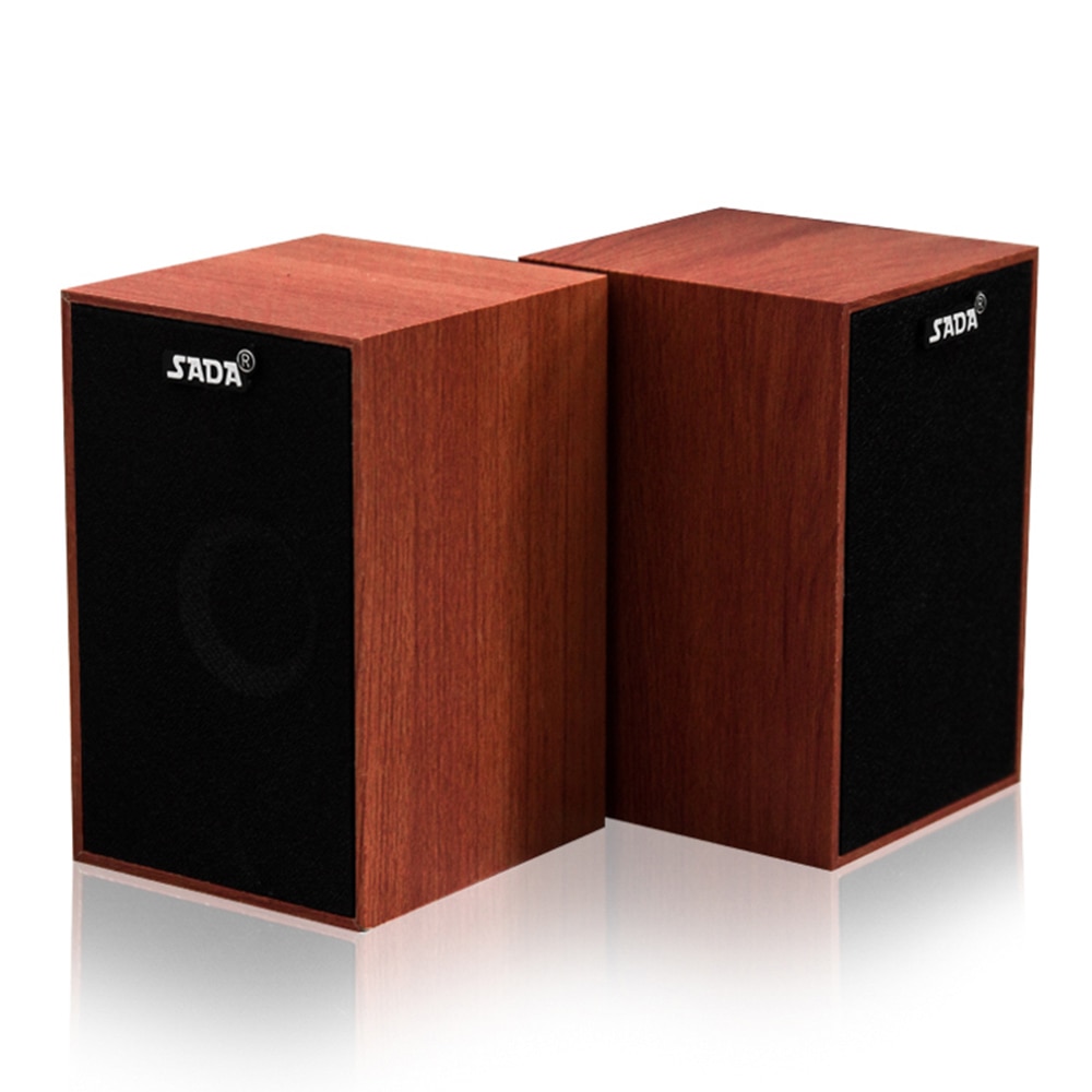 SADA V-160 Wooden Speakers USB Wired Computer Speakers Bass Stereo Music Player Subwoofer Sound Box For Laptop Notebook Tablet