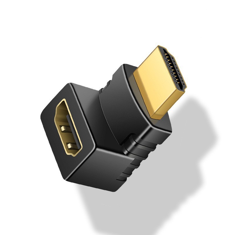 Adaptador HDMI 90 270 grados ángulo recto 4K extensor HDMI convertidor macho a hembra conector de Cable compatible con HDMI para TV portátil: Negro